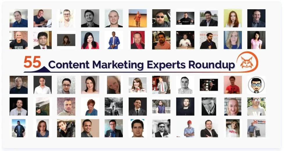 Expert Roundup Example: 55 Content Marketing Experts Roundup