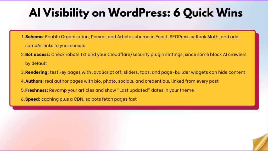 Presentation Slide - AI Visibility on WordPress